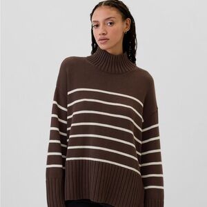 NWT Gap Brown Striped Turtleneck Sweater